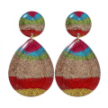 Vintage Rainbow Color Chunky Harz Drop Ohrringe für Frauen stilvoller Acrylohrschmuck